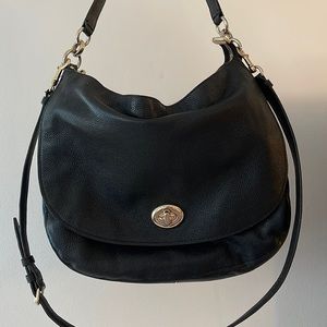 Medium black leather Coach purse